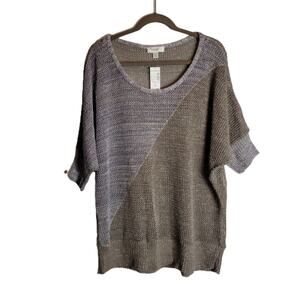 NWT Metallic Dolman Open Knit Plus Size 3X Beach Cover Sheer Women's Top #327